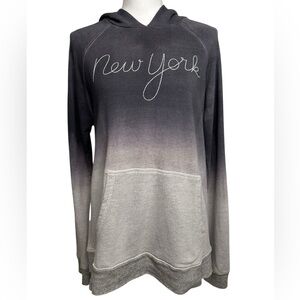 SUNDRY / Gray Ombré New York Hooded Sweatshirt / Size 3 / Casual Emo Goth
